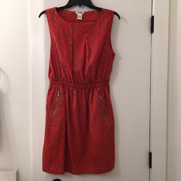 Pinky Dresses & Skirts - Pinky Red and Gold Sleeveless Dress